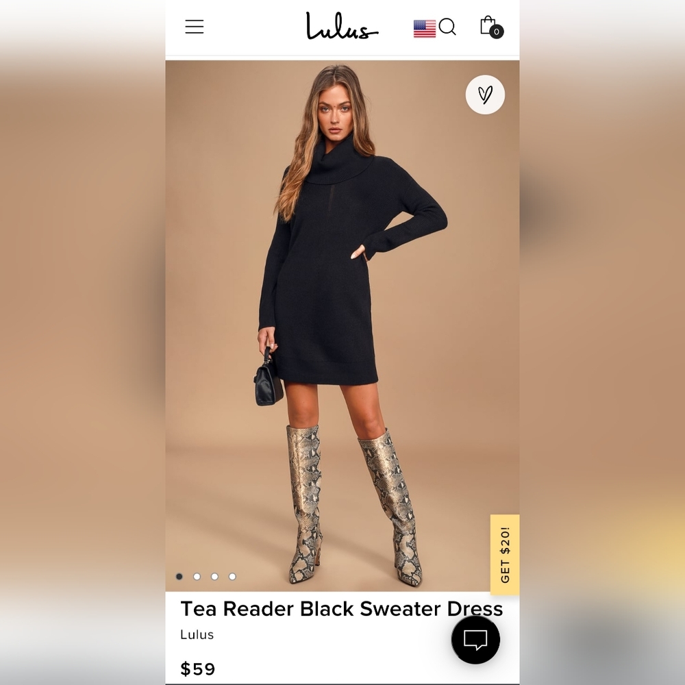 Lulu's - Tea Reader Black Sweater Dress